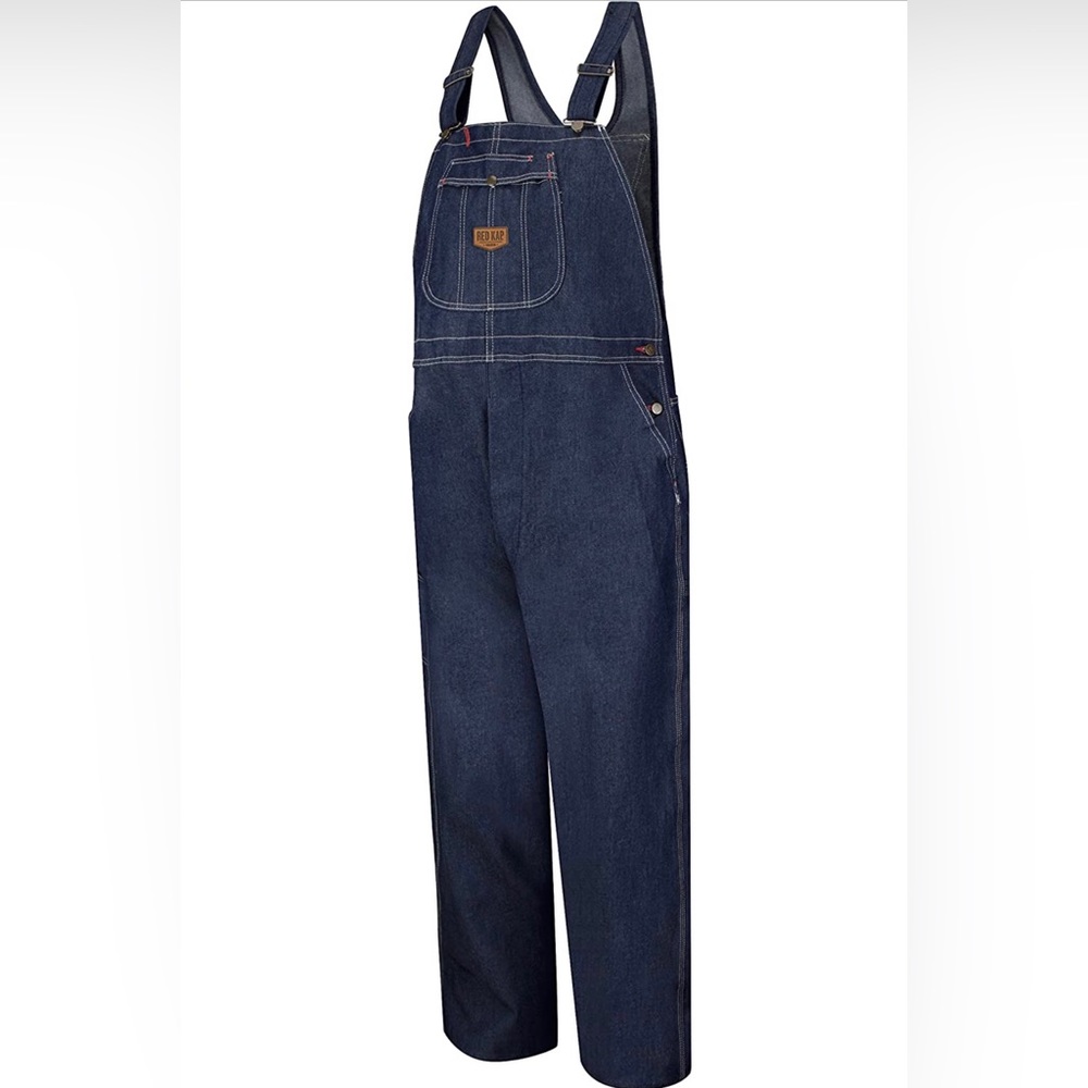 Red lap men’s denim bib overall. - Picture 2 of 7